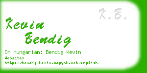 kevin bendig business card